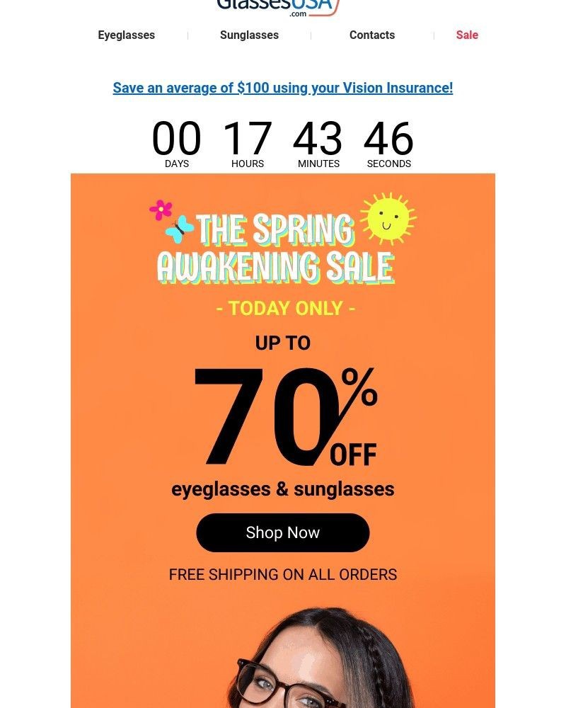 Screenshot of email with subject /media/emails/spring-awakening-sale-up-to-70-off-glasses-30-off-ray-ban-oakley-75b80c-cropped-246a7907.jpg
