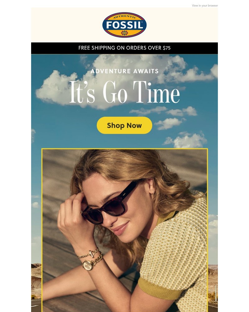 Screenshot of email sent to a Fossil Newsletter subscriber