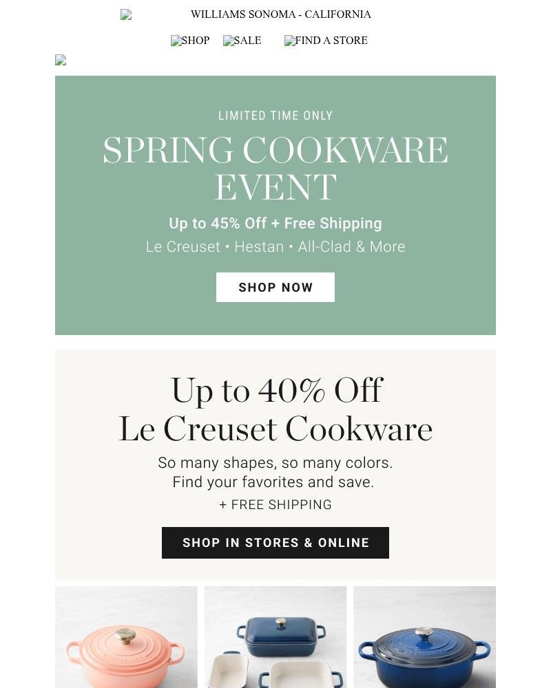 Screenshot of email with subject /media/emails/spring-cookware-event-up-to-40-off-le-creuset-8d9b84-cropped-d0296821.jpg