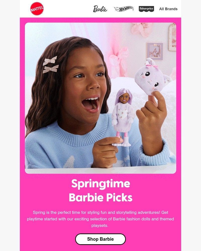 Screenshot of email sent to a Mattel Newsletter subscriber