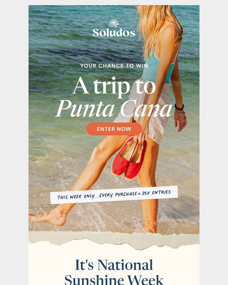 Screenshot of email sent to a Soludos Newsletter subscriber