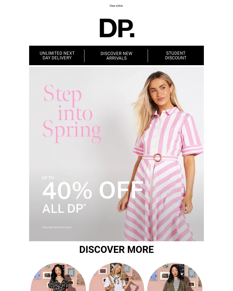 Screenshot of email sent to a Dorothy Perkins Newsletter subscriber
