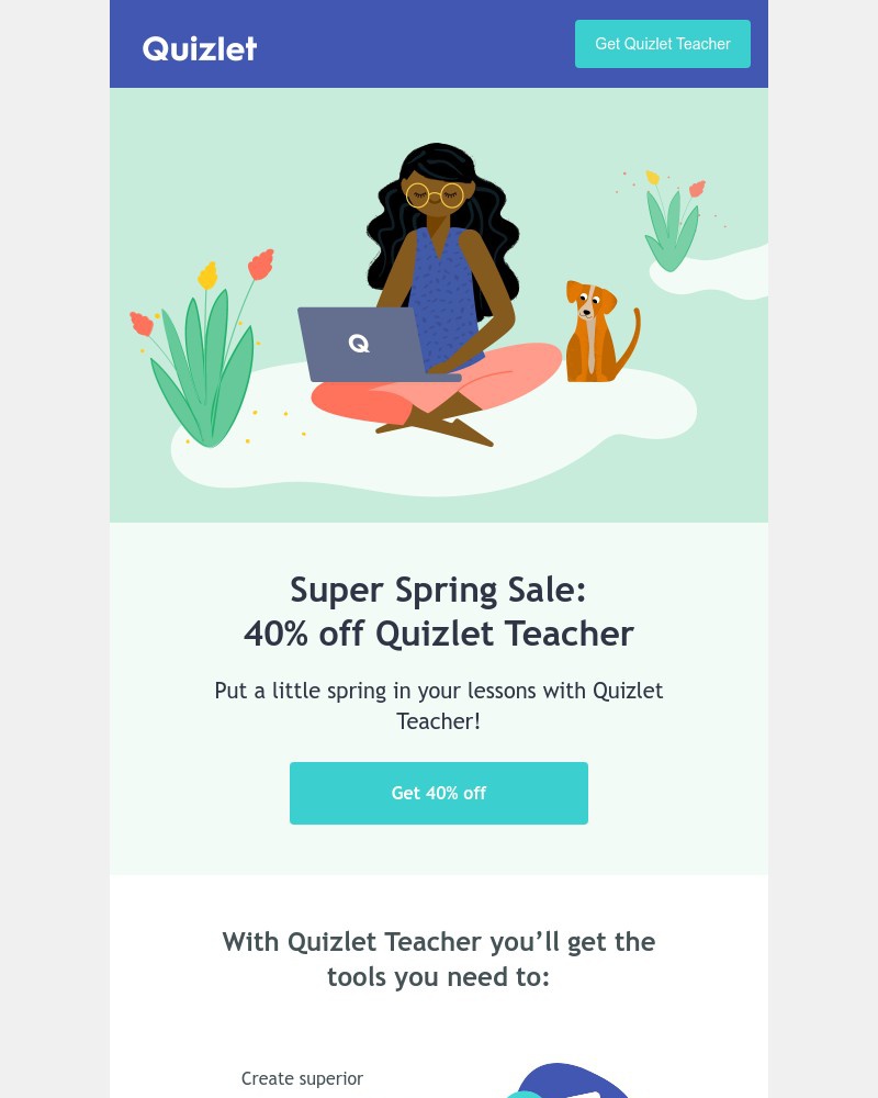 Screenshot of email with subject /media/emails/spring-sale-40-off-quizlet-teacher-d12fac-cropped-1d12dbd6.jpg
