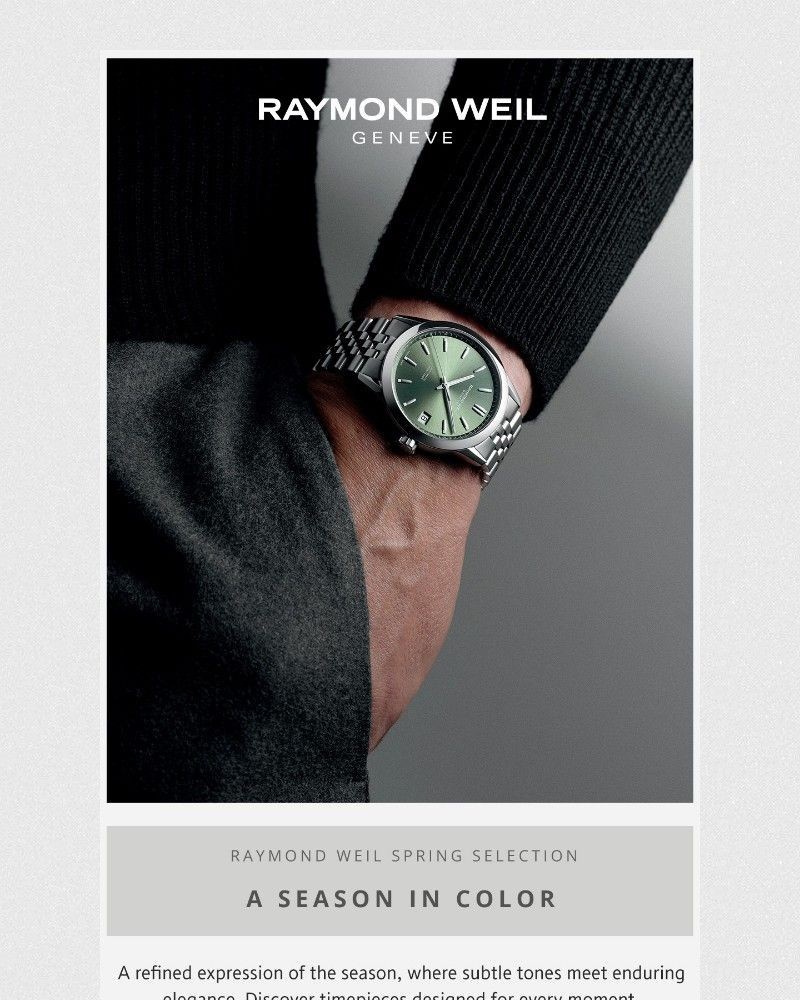 Screenshot of email sent to a Raymond Weil Registered user