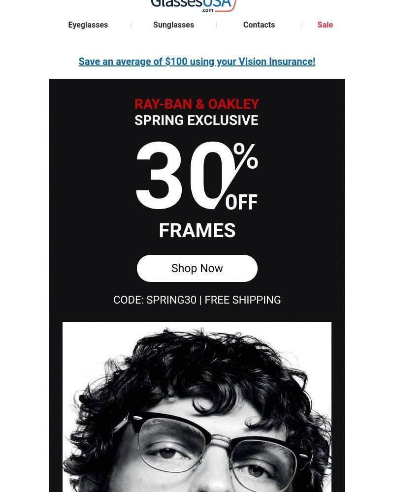 Screenshot of email with subject /media/emails/spring-special-act-fast-30-off-ray-ban-oakley-e063ec-cropped-36aef234.jpg