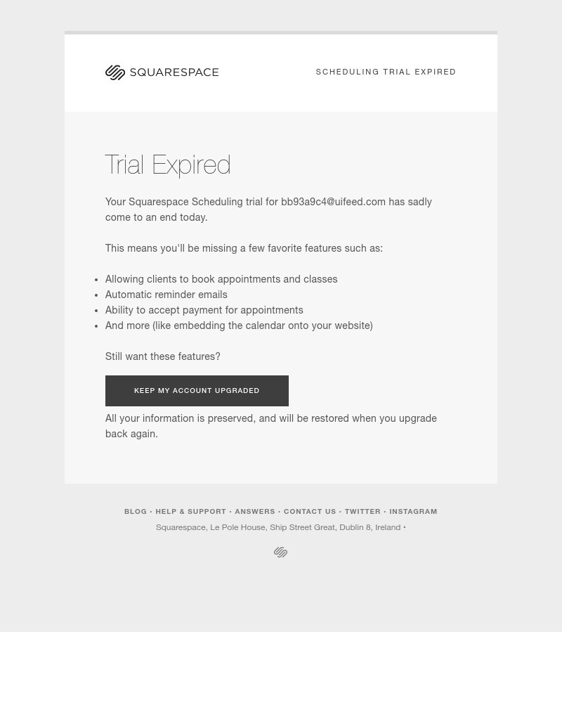 Screenshot of email with subject /media/emails/squarespace-scheduling-expired-today-ed5651-cropped-2e4ed782.jpg