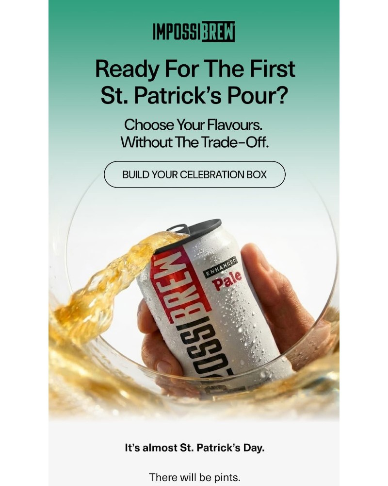 Screenshot of email sent to a Impossibrew Newsletter subscriber