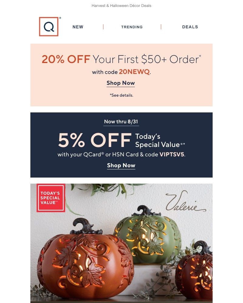 Screenshot of email sent to a QVC Newsletter subscriber