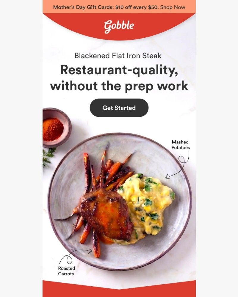 Screenshot of email sent to a Gobble Cart abandoner