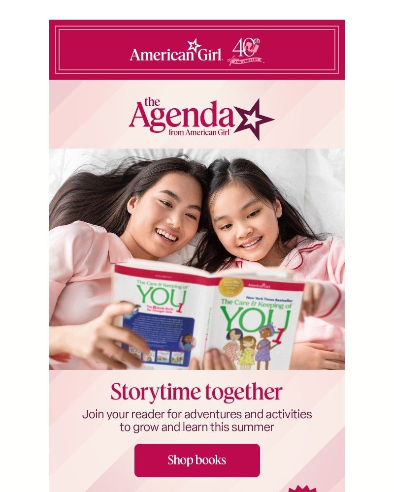 Screenshot of email sent to a American Girl Newsletter subscriber