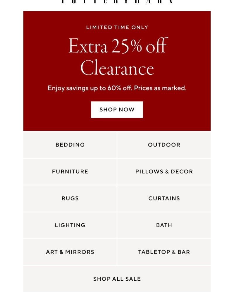 Screenshot of email with subject /media/emails/starts-now-extra-25-off-clearance-516bf4-cropped-12bba908.jpg