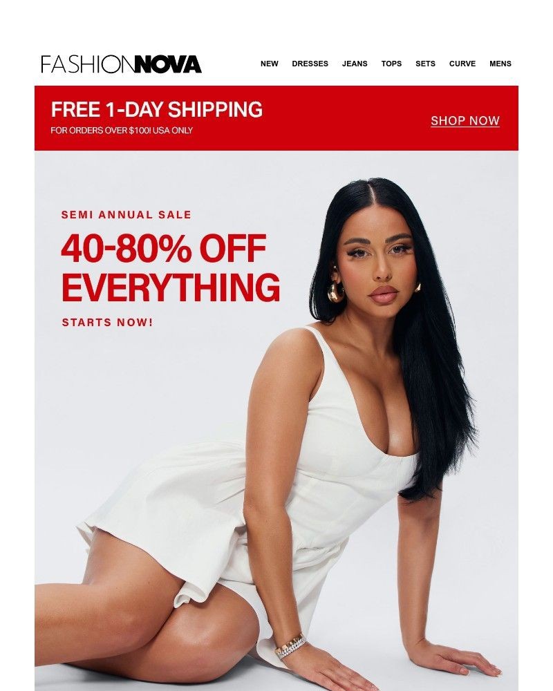 Screenshot of email sent to a Fashion Nova Registered user