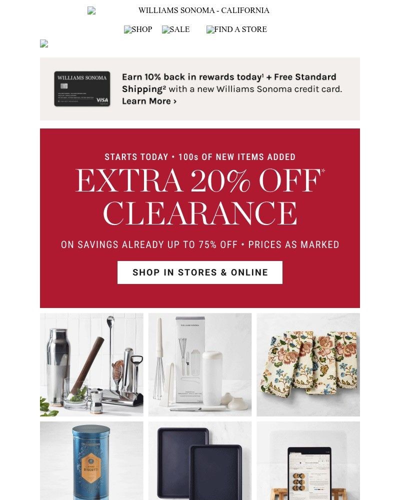 Screenshot of email with subject /media/emails/starts-today-extra-20-off-clearance-100s-of-new-markdowns-added-a40c4c-cropped-76592f35.jpg