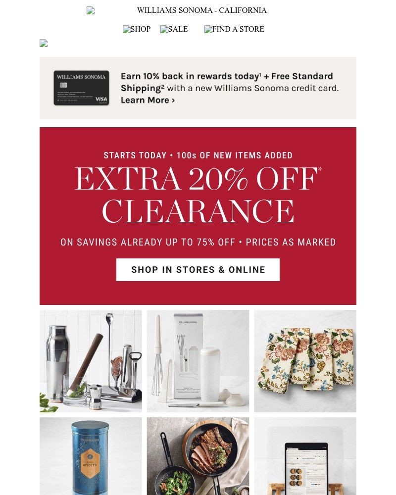 Screenshot of email with subject /media/emails/starts-today-extra-20-off-clearance-100s-of-new-markdowns-added-b98fae-cropped-46a56a47.jpg