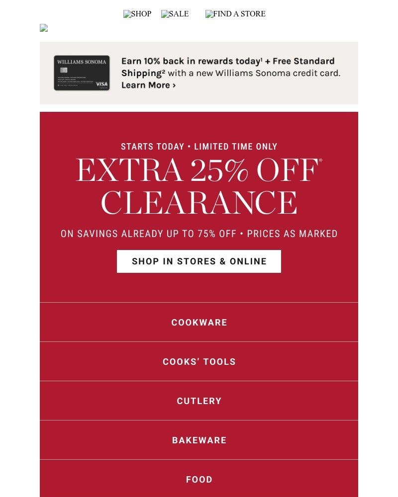 Screenshot of email with subject /media/emails/starts-today-extra-25-off-clearance-798f1e-cropped-08b56b00.jpg