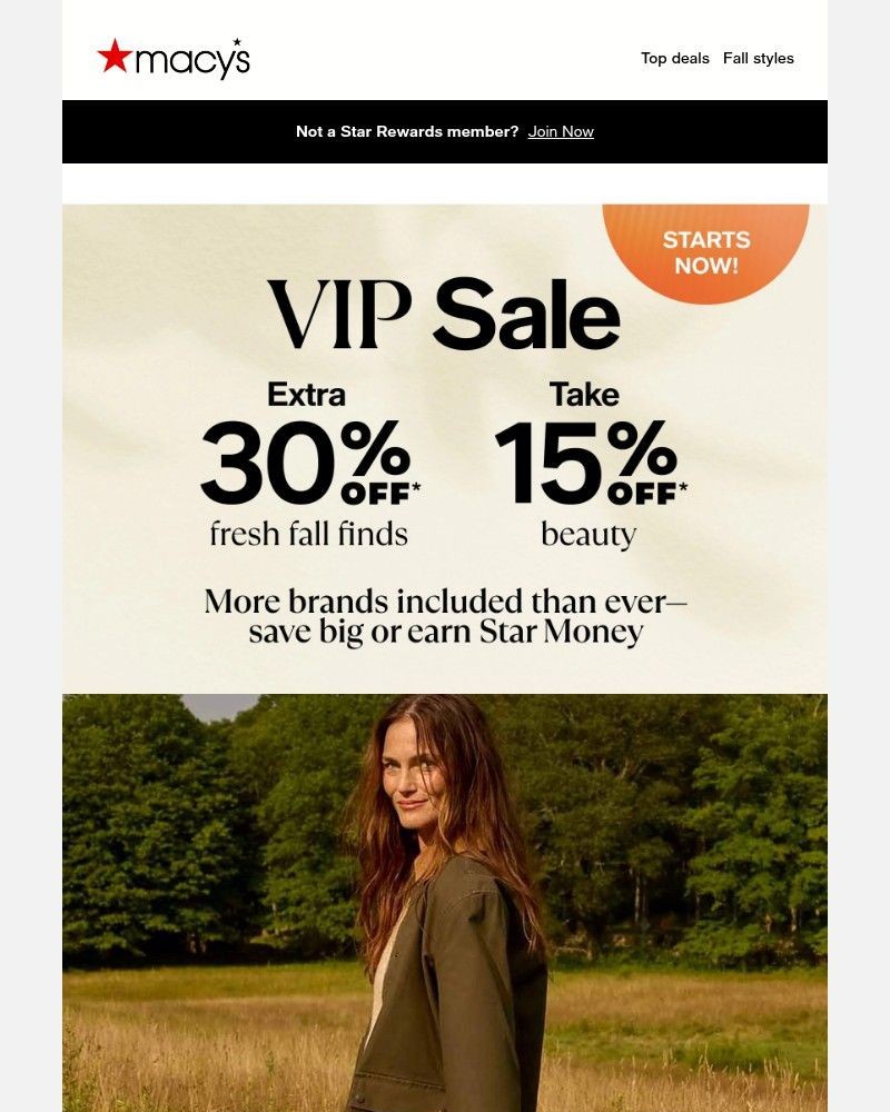 Screenshot of email with subject /media/emails/starts-today-extra-30-off-or-earn-star-money-on-top-brands-4d7e40-cropped-a4b8811a.jpg