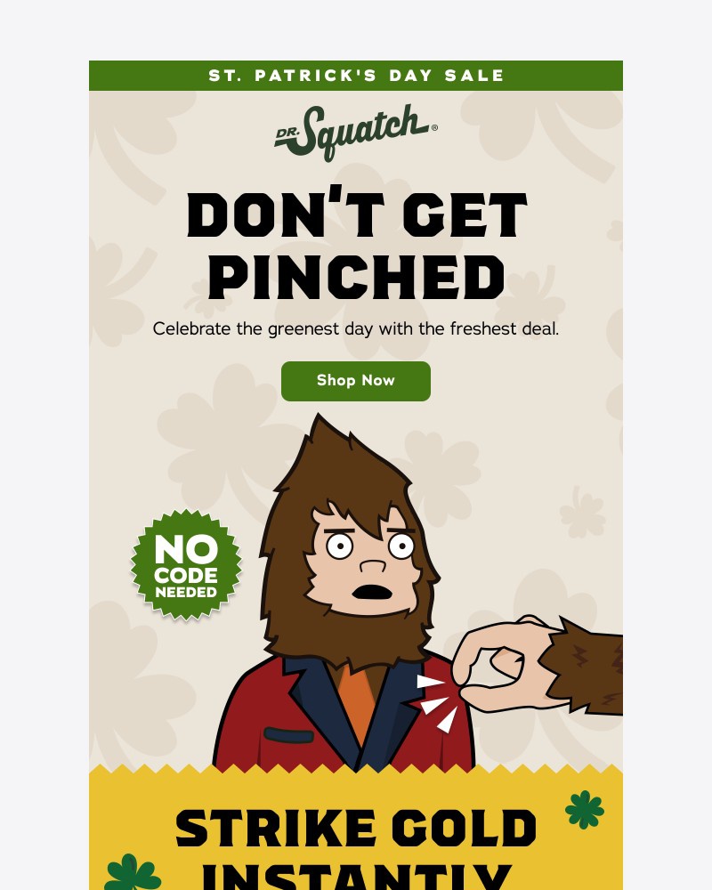 Screenshot of email sent to a Dr. Squatch Newsletter subscriber