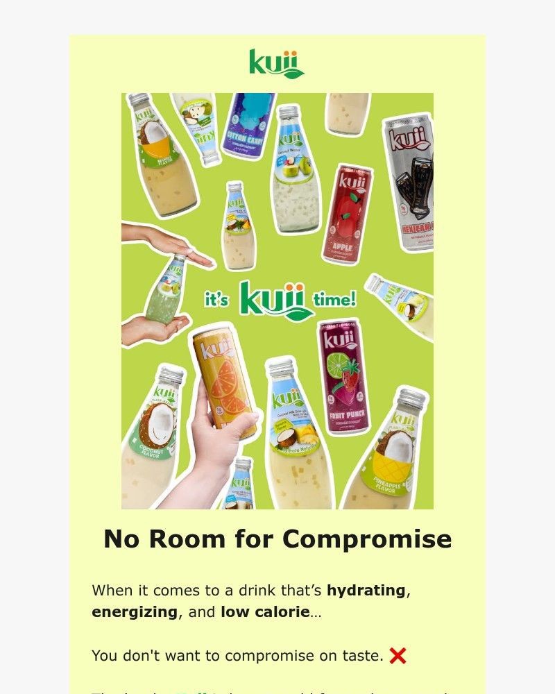 Screenshot of email sent to a Kuii Newsletter subscriber