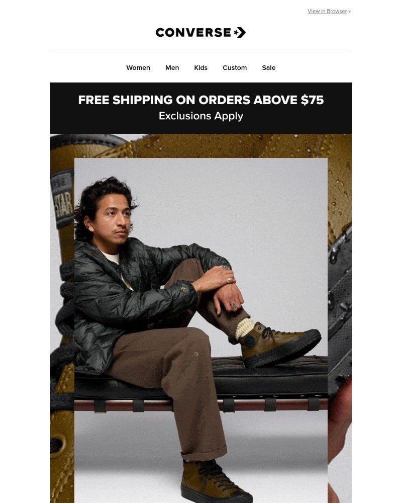 Screenshot of email sent to a Converse Newsletter subscriber