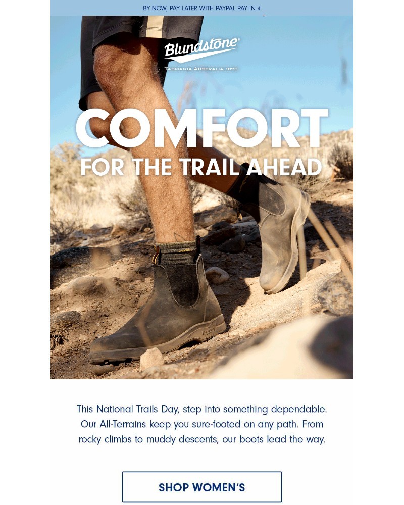 Screenshot of email sent to a Blundstone Newsletter subscriber