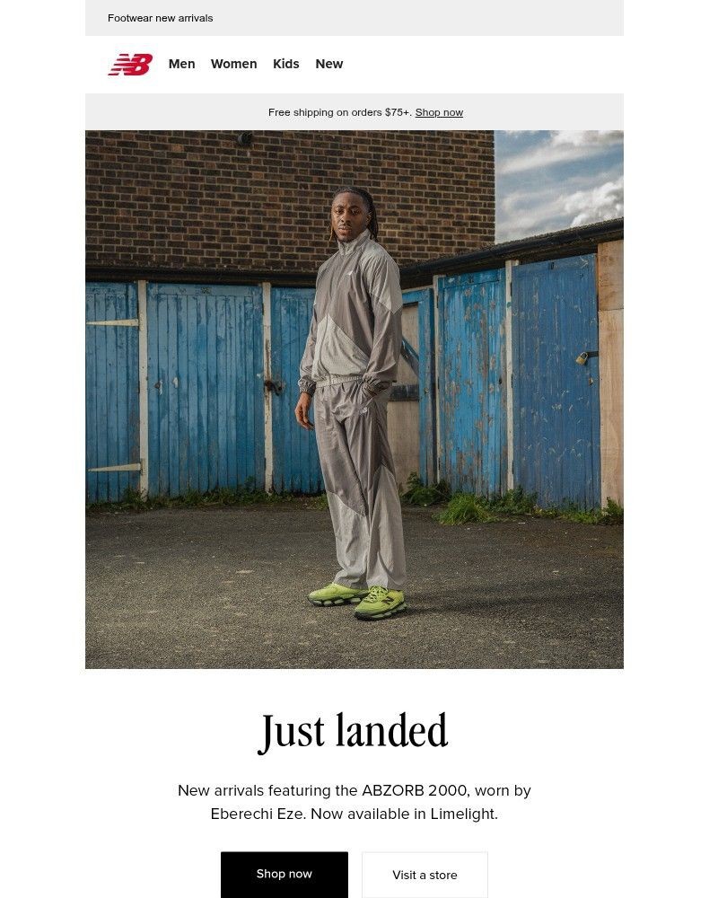 Screenshot of email sent to a New Balance Newsletter subscriber