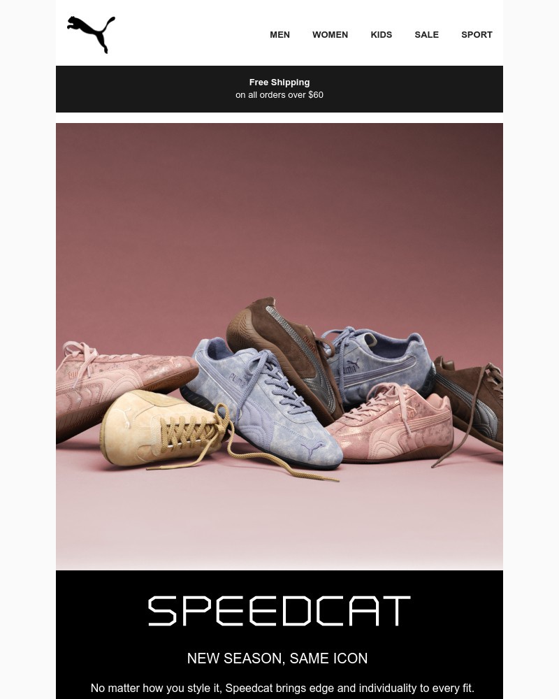 Screenshot of email sent to a Puma Newsletter subscriber