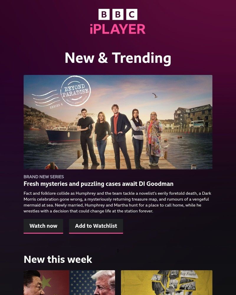 Screenshot of email sent to a BBC iPlayer Registered user