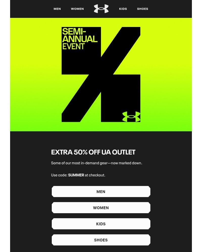 Screenshot of email with subject /media/emails/still-on-extra-50-off-ua-outlet-9577bf-cropped-5d93e9d5.jpg
