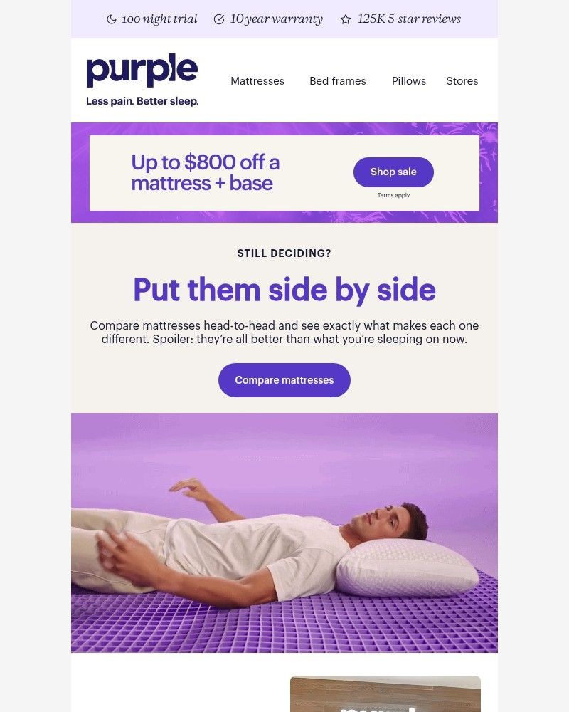 Screenshot of email sent to a Purple Cart abandoner