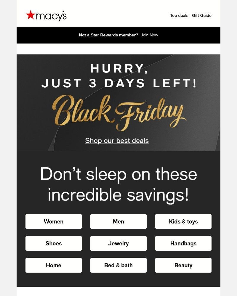 Screenshot of email sent to a Macy's Cart abandoner