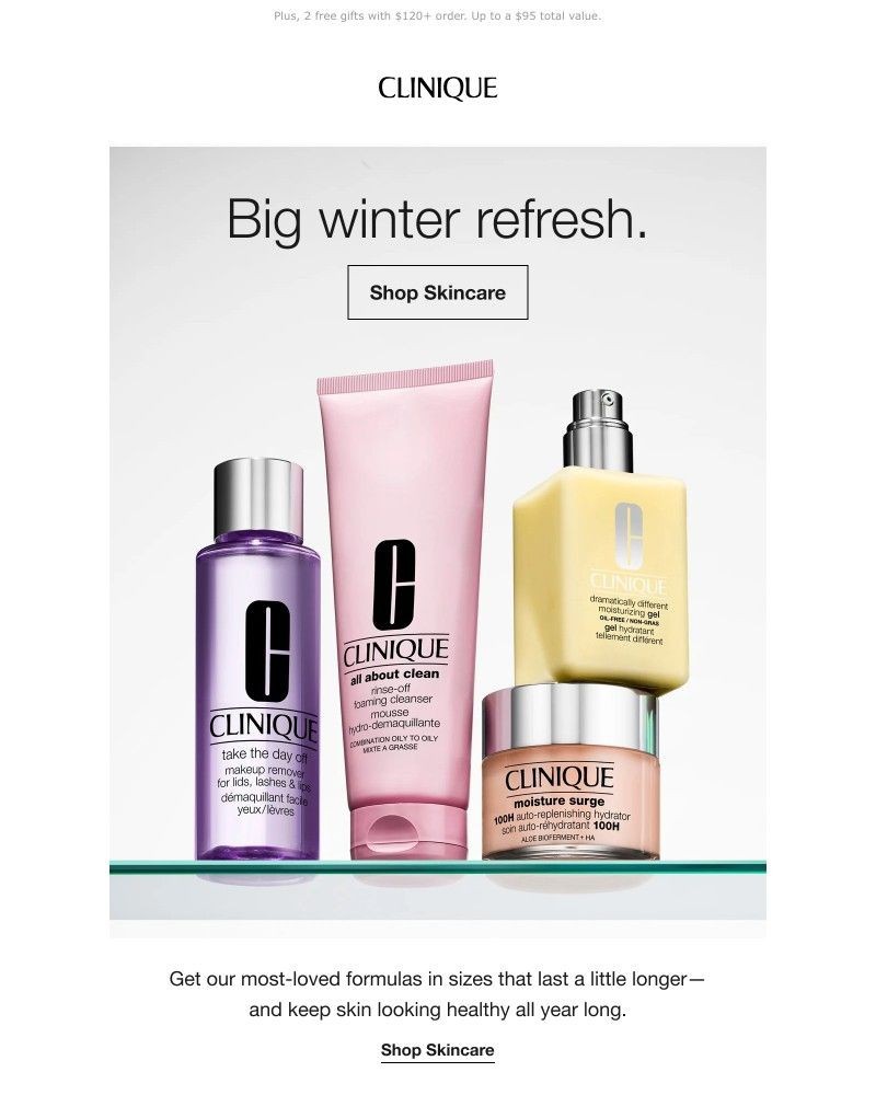 Screenshot of email sent to a Clinique Newsletter subscriber