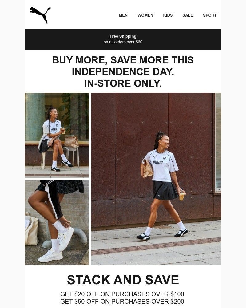 Screenshot of email sent to a Puma Newsletter subscriber