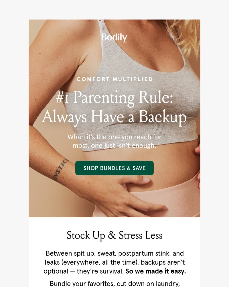 Screenshot of email sent to a Bodily Newsletter subscriber