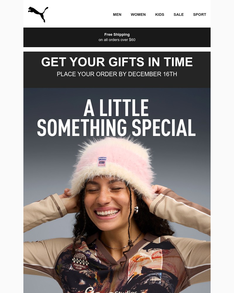 Screenshot of email sent to a Puma Newsletter subscriber