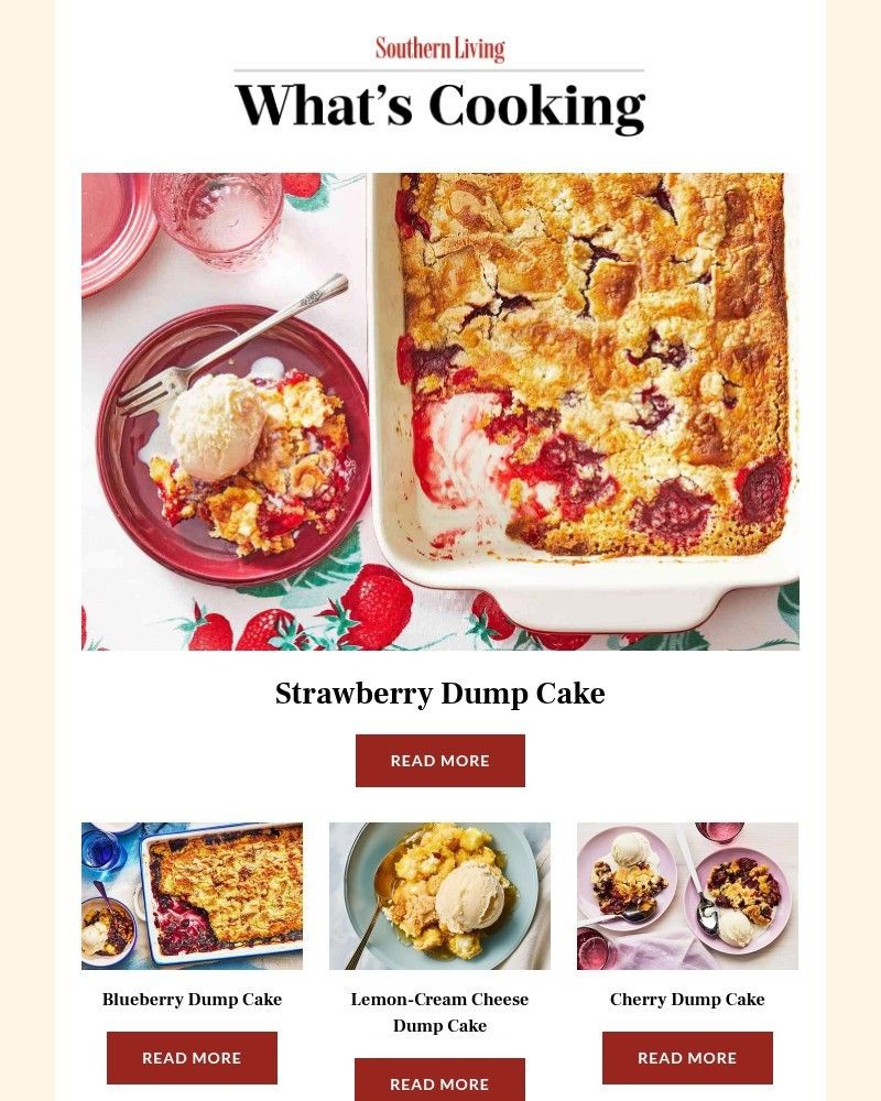 Screenshot of email sent to a Southern Living Newsletter subscriber