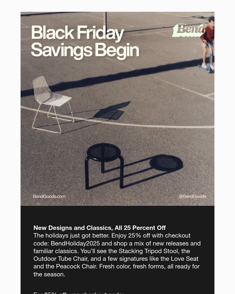 Screenshot of email sent to a Bend Newsletter subscriber