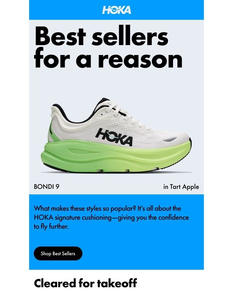Screenshot of email sent to a Hoka Newsletter subscriber