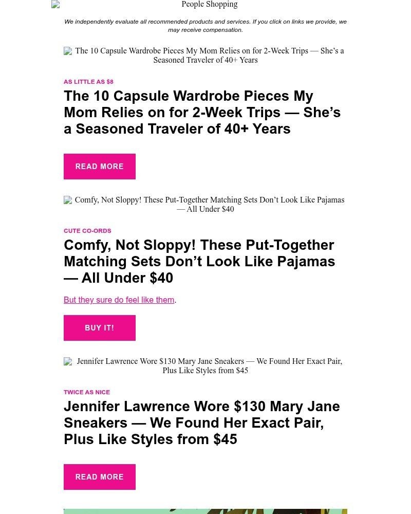 Screenshot of email sent to a People Newsletter subscriber