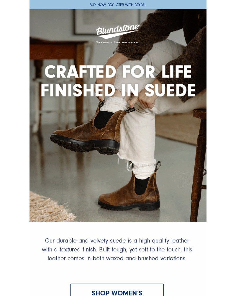 Screenshot of email sent to a Blundstone Newsletter subscriber