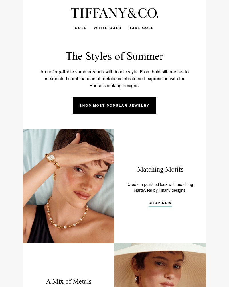 Screenshot of email sent to a Tiffany & Co Newsletter subscriber