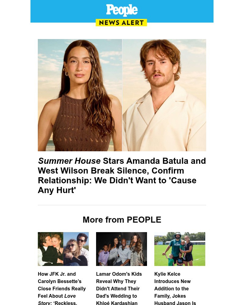 Screenshot of email sent to a People Newsletter subscriber