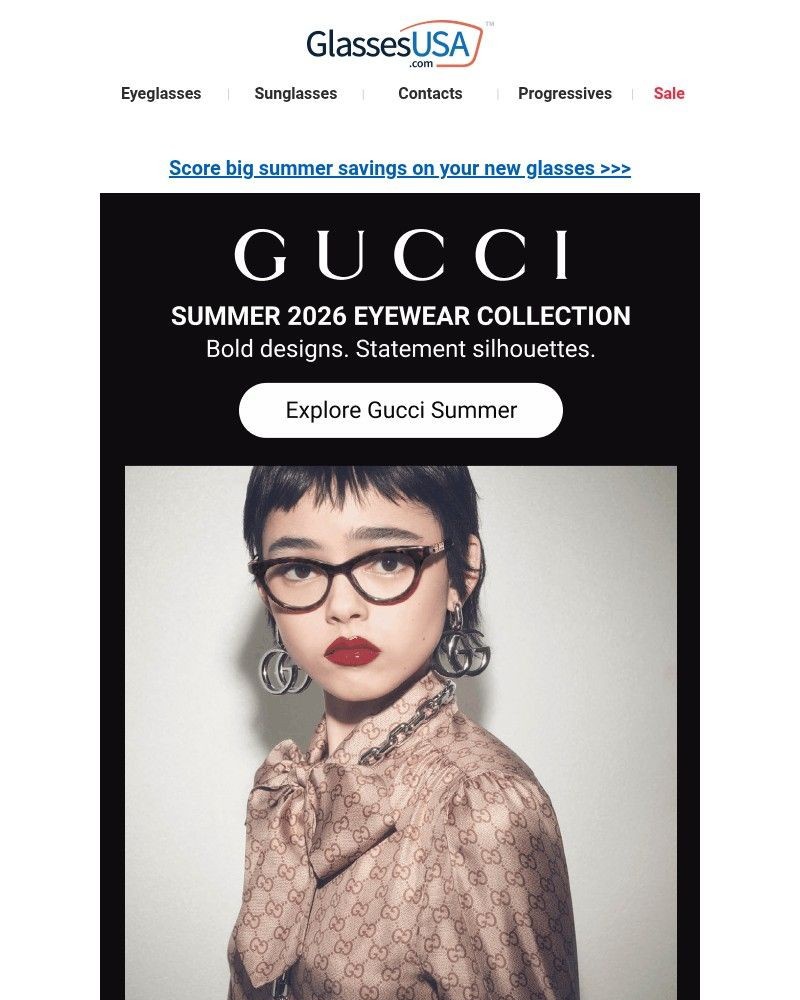 Screenshot of email sent to a Glasses USA Newsletter subscriber