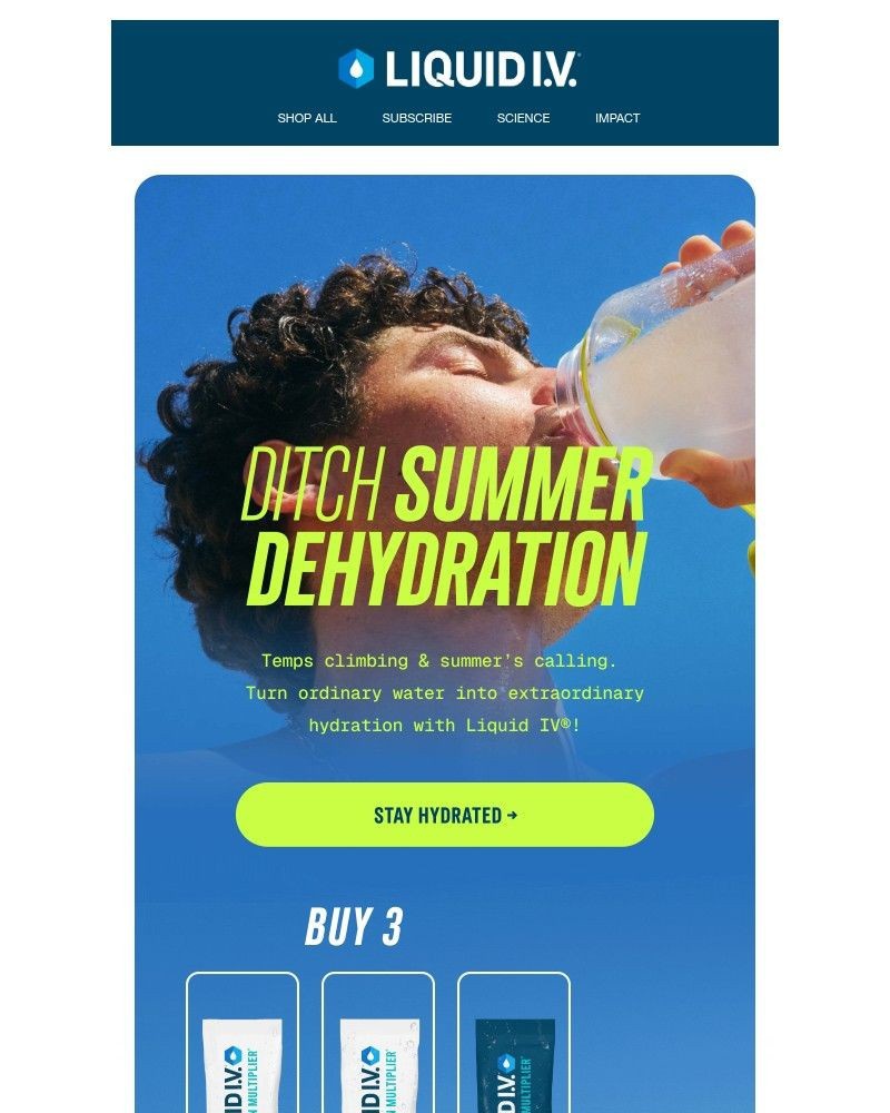 Screenshot of email sent to a Liquid I.V. Newsletter subscriber