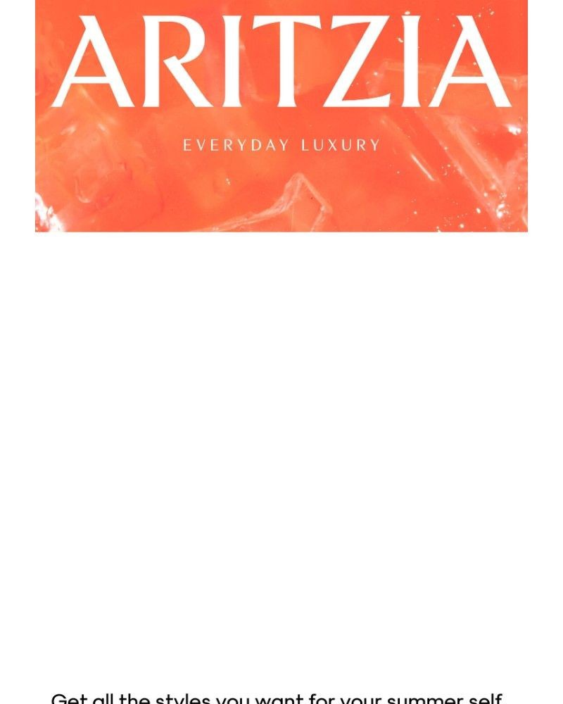 Screenshot of email sent to a Aritzia Newsletter subscriber