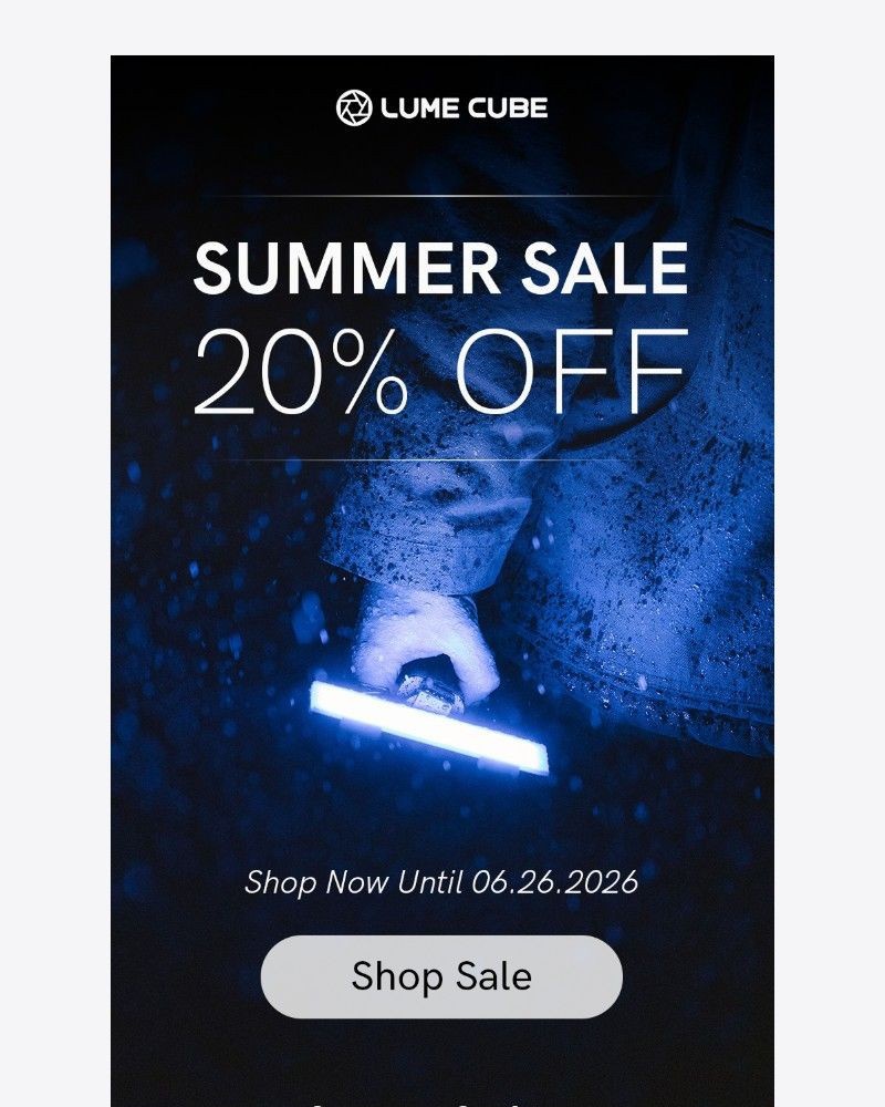 Screenshot of email sent to a Lume Cube Newsletter subscriber