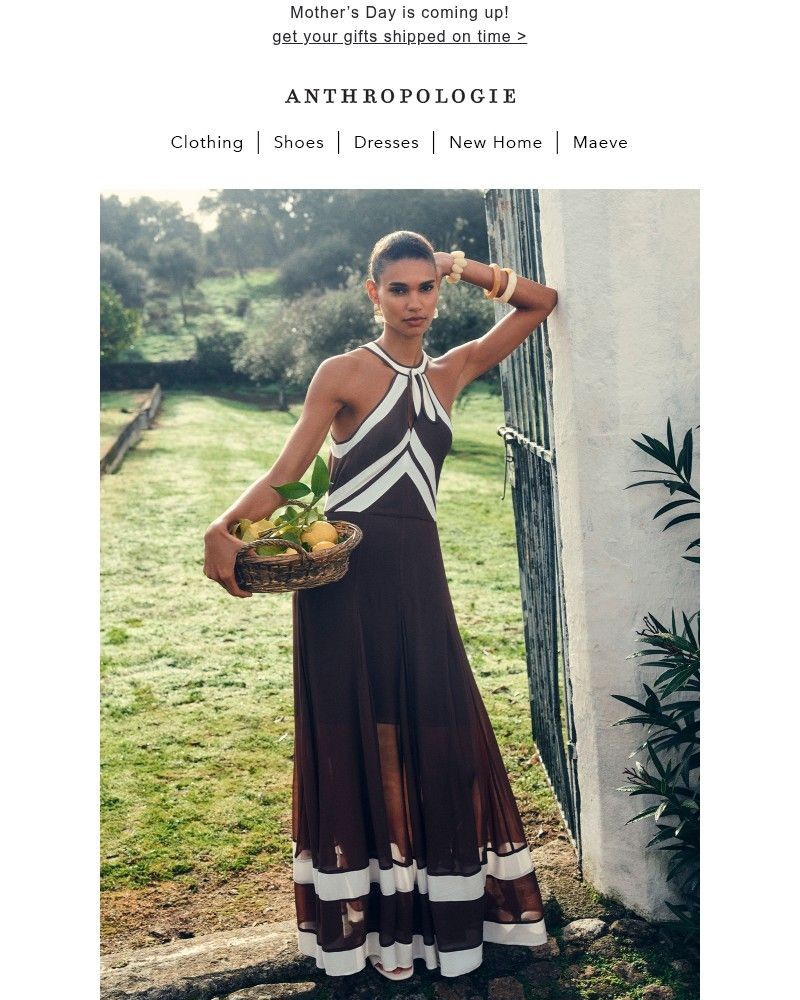 Screenshot of email sent to a Anthropologie Newsletter subscriber