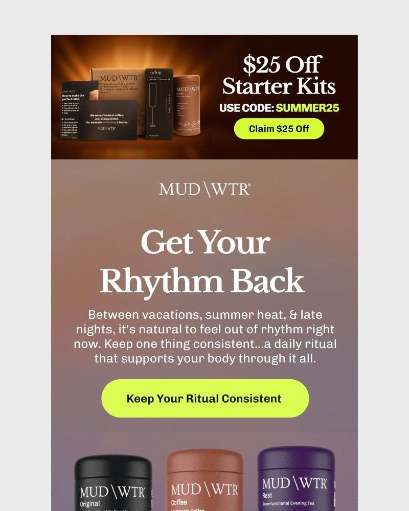 Screenshot of email sent to a MUD/WTR Newsletter subscriber