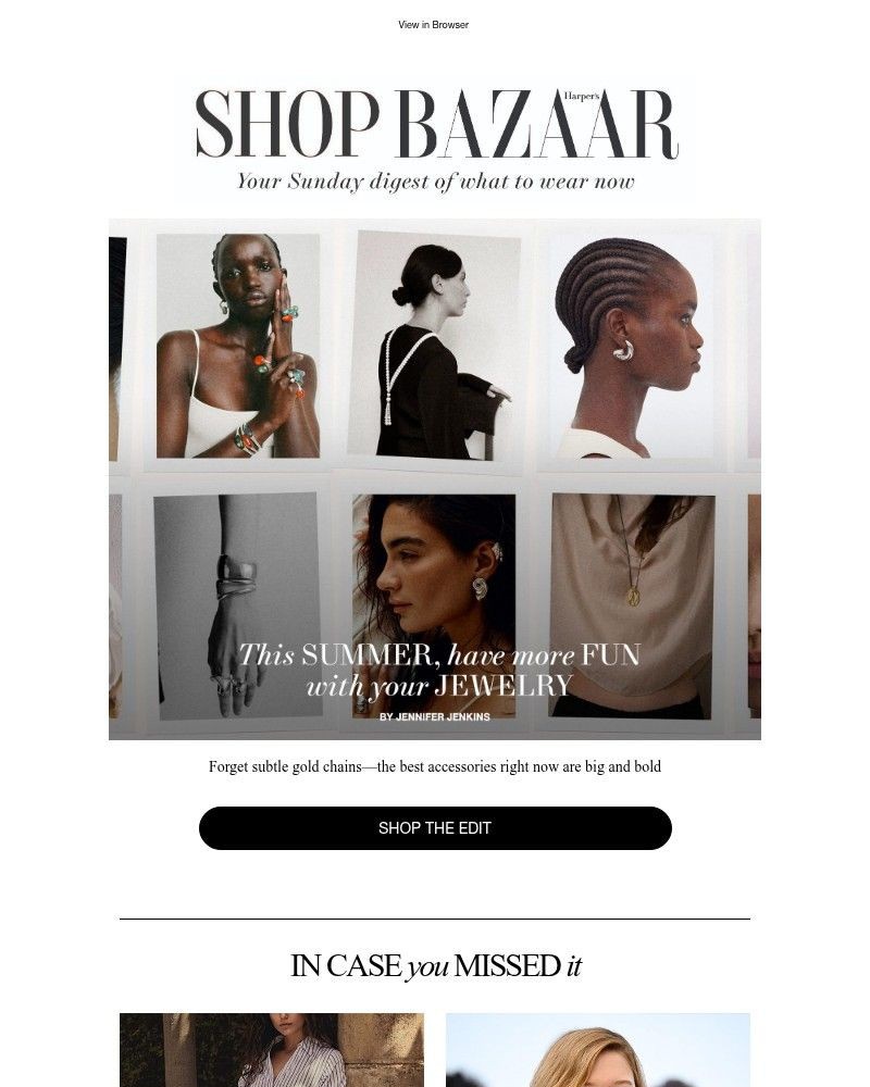 Screenshot of email sent to a Harper’s Bazaar Newsletter subscriber