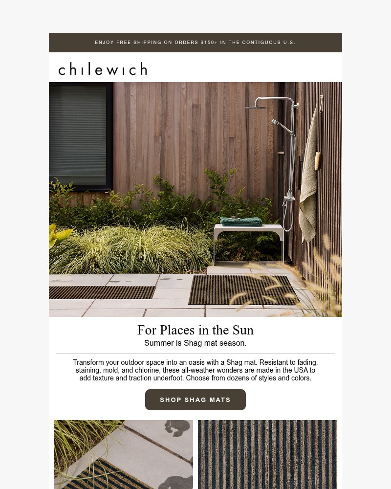 Screenshot of email sent to a Chilewich Newsletter subscriber
