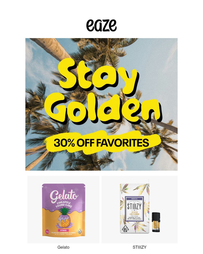Screenshot of email sent to a Eaze Registered user